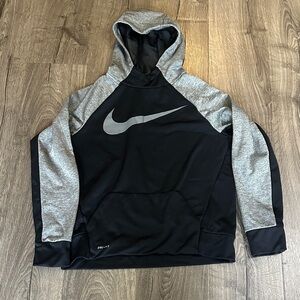 Boys Nike Black and Gray Pullover Dri-Fit Hoodie
